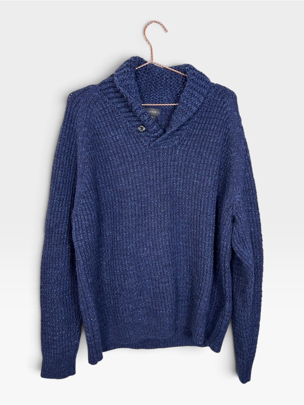 J. Crew Shawl Collar Knit Sweater Navy